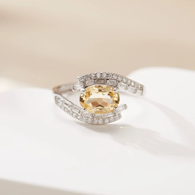 Wholesale Women's Crystal S925 Sterling Silver Ring With Crown And Wave Patterns Light Luxury Style - Image 9