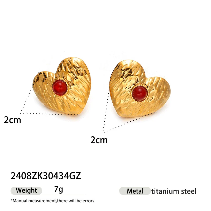 Wholesale Women's Cute Geometric Heart Star Stainless Steel Electroplated Earrings - Image 6
