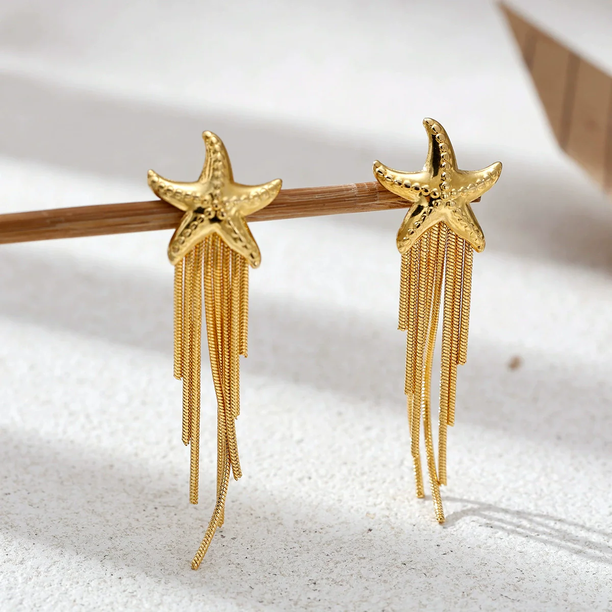 Wholesale Women's Cute Geometric Star Heart Shape Stainless Steel Electroplated Earrings - Image 3
