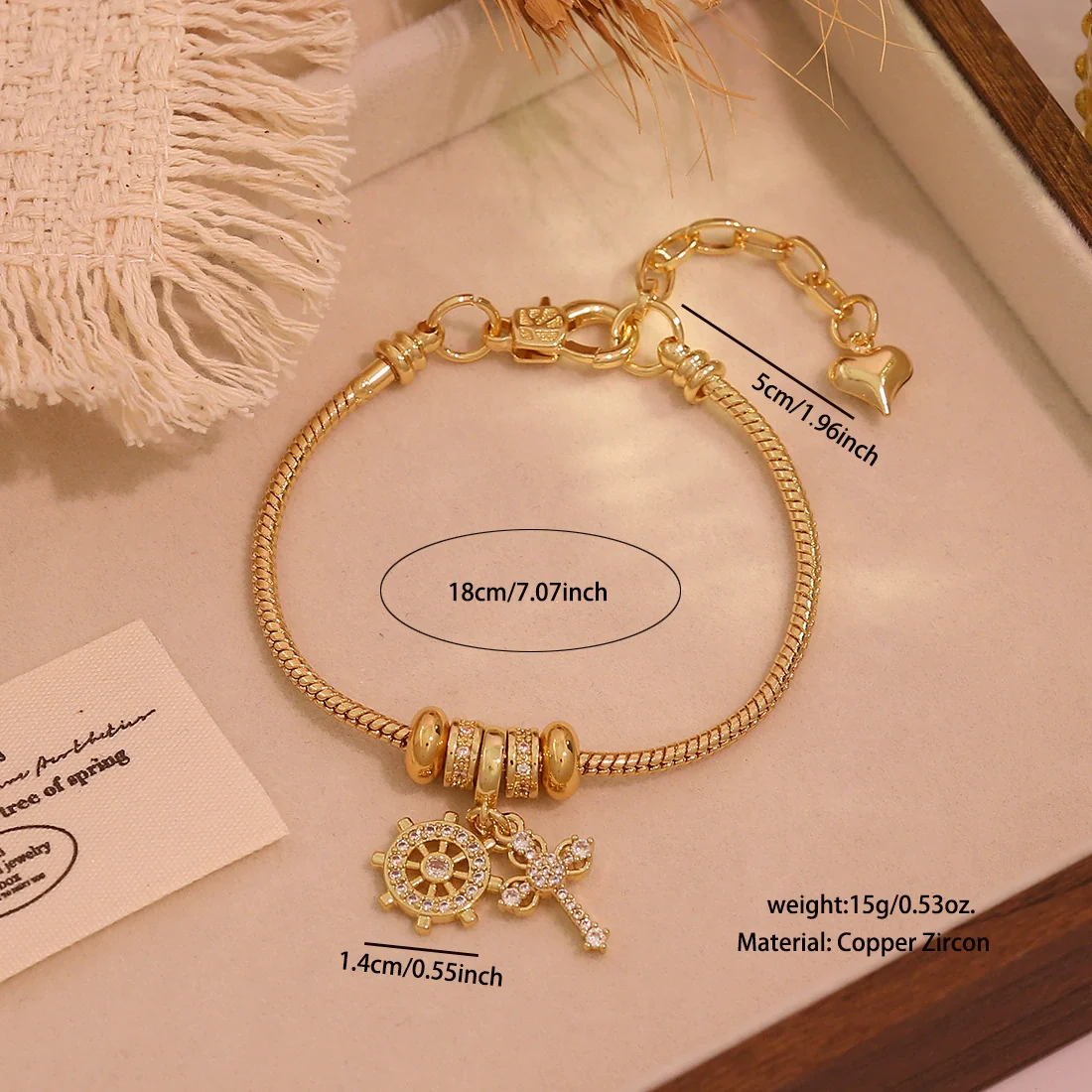 Wholesale Women's Cute Virgin Pendant Bracelet With Real Gold Plated Environmentally Friendly Copper Microinlay Jewelry Accessories - Image 11