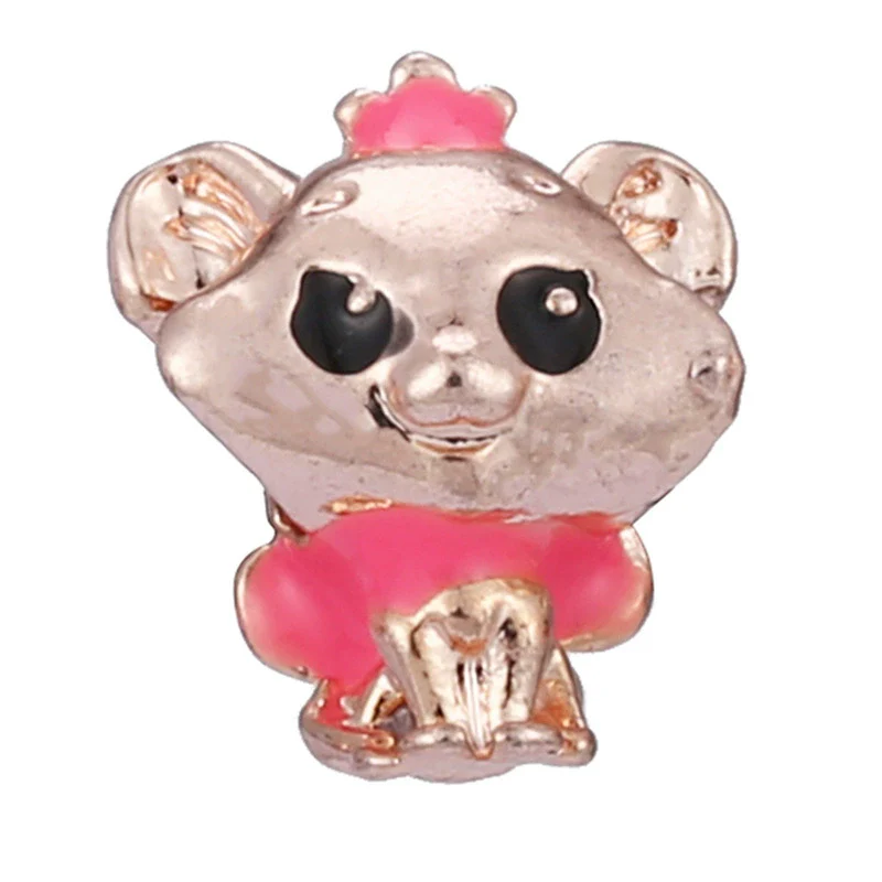 Wholesale Women's Diy Loose Beads Bracelet With Cartoon Animal Pendant Made Of Alloy Metal With Totem Pattern And Electroplating Treatment - Image 12