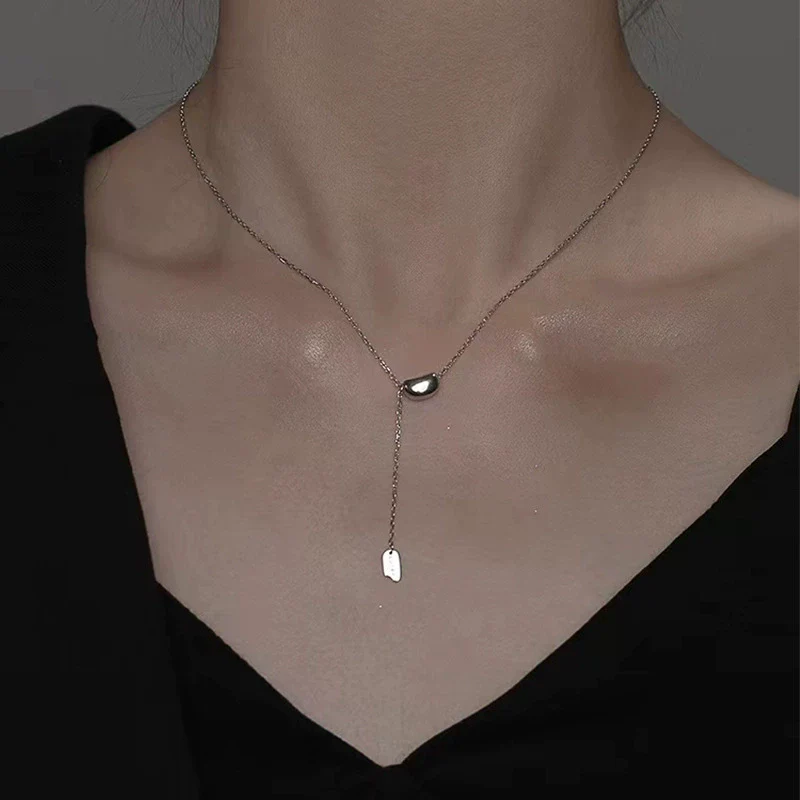 Wholesale Women's Drop Shape Titanium Steel Electroplated Fashion Geometry Ochain Necklace - Image 6