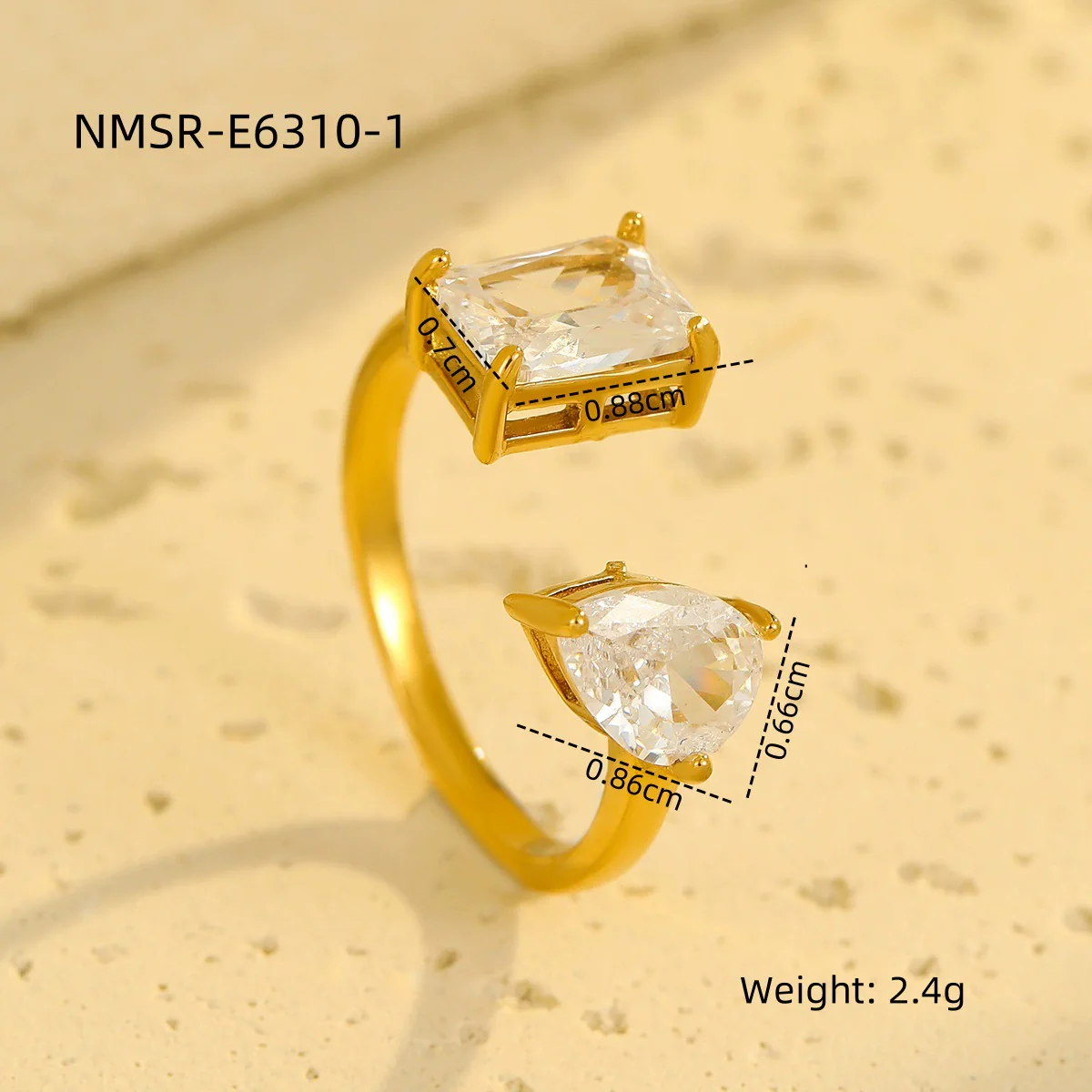 Wholesale Women's Electroplated Geometric Drop Shape Stainless Steel Jewelry Earrings Bracelets Rings - Image 12