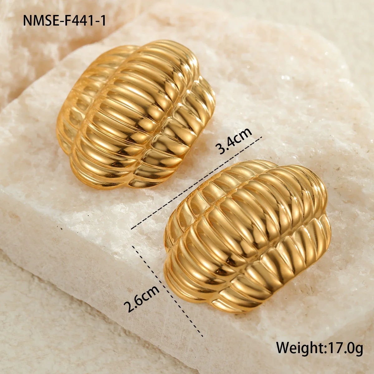 Wholesale Women's Electroplated Geometric Drop Shape Stainless Steel Jewelry Earrings Bracelets Rings - Image 7