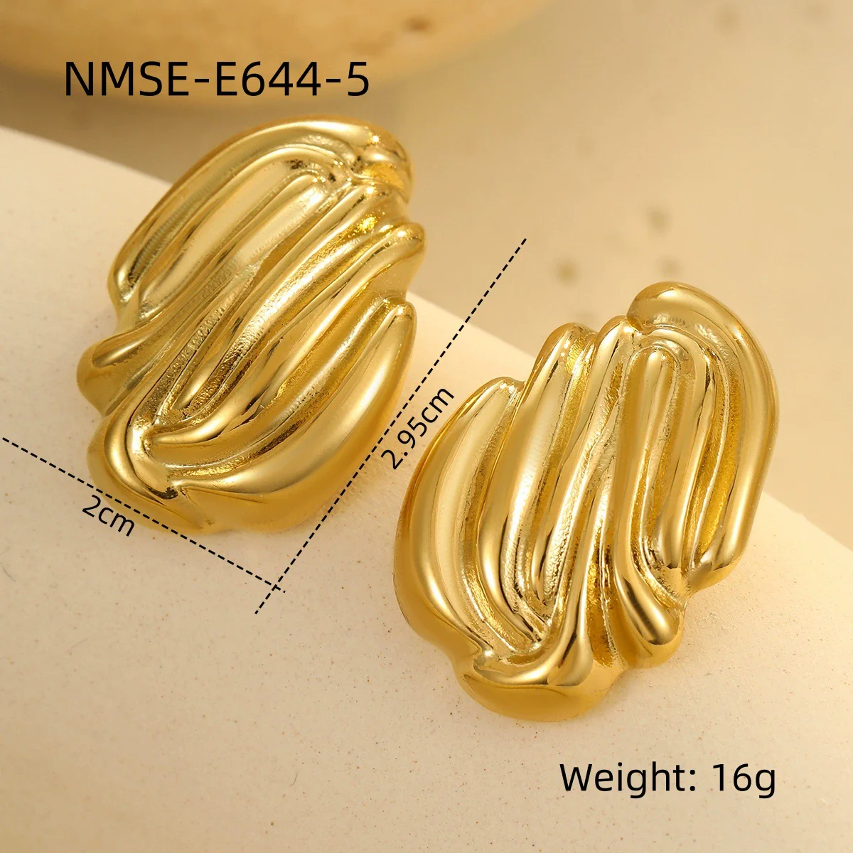 Wholesale Women's Electroplated Geometric Drop Shape Stainless Steel Jewelry Earrings Bracelets Rings - Image 8