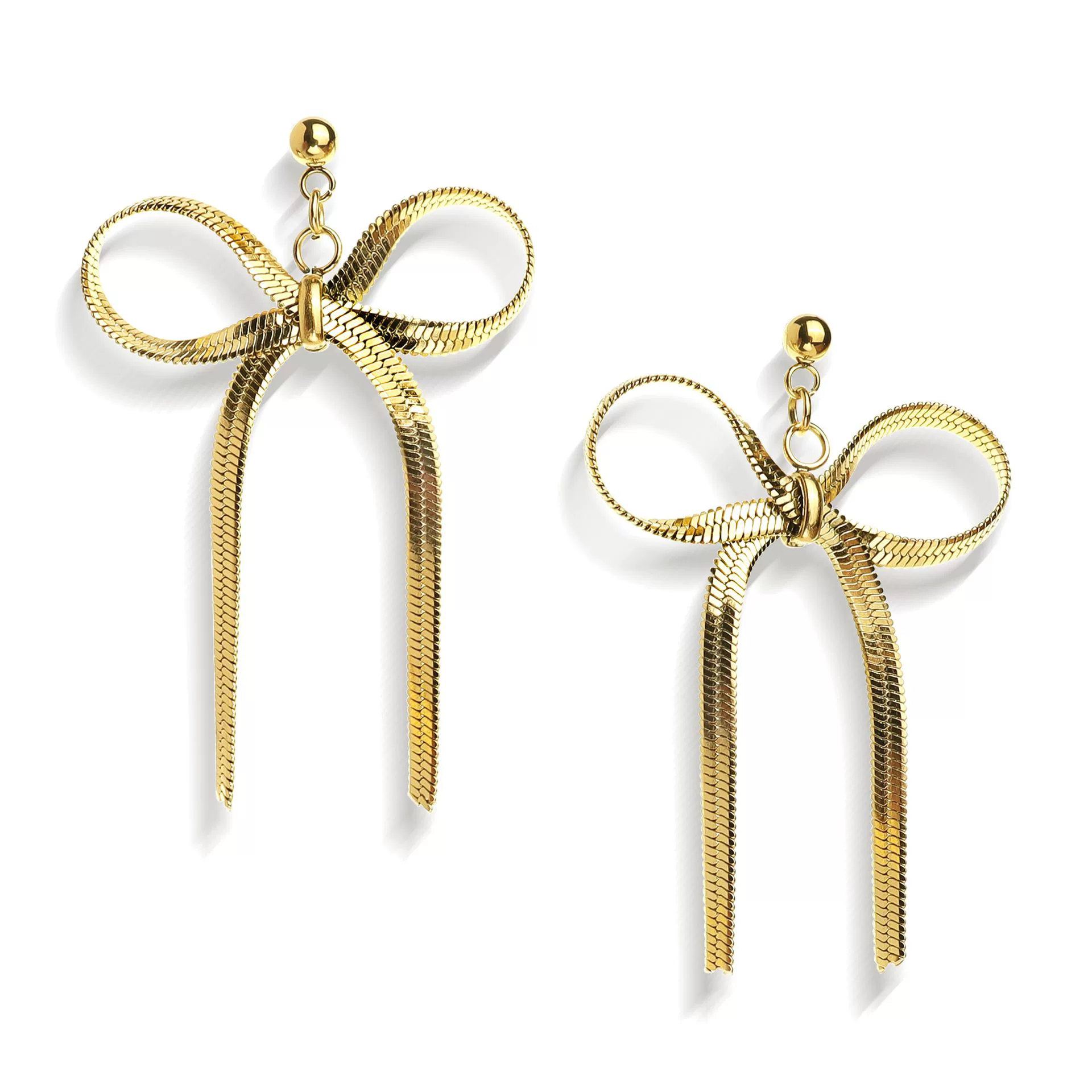 Wholesale Women's Electroplated Real Gold Bow Earrings Made Of Titanium Steel And Stainless Steel - Image 7