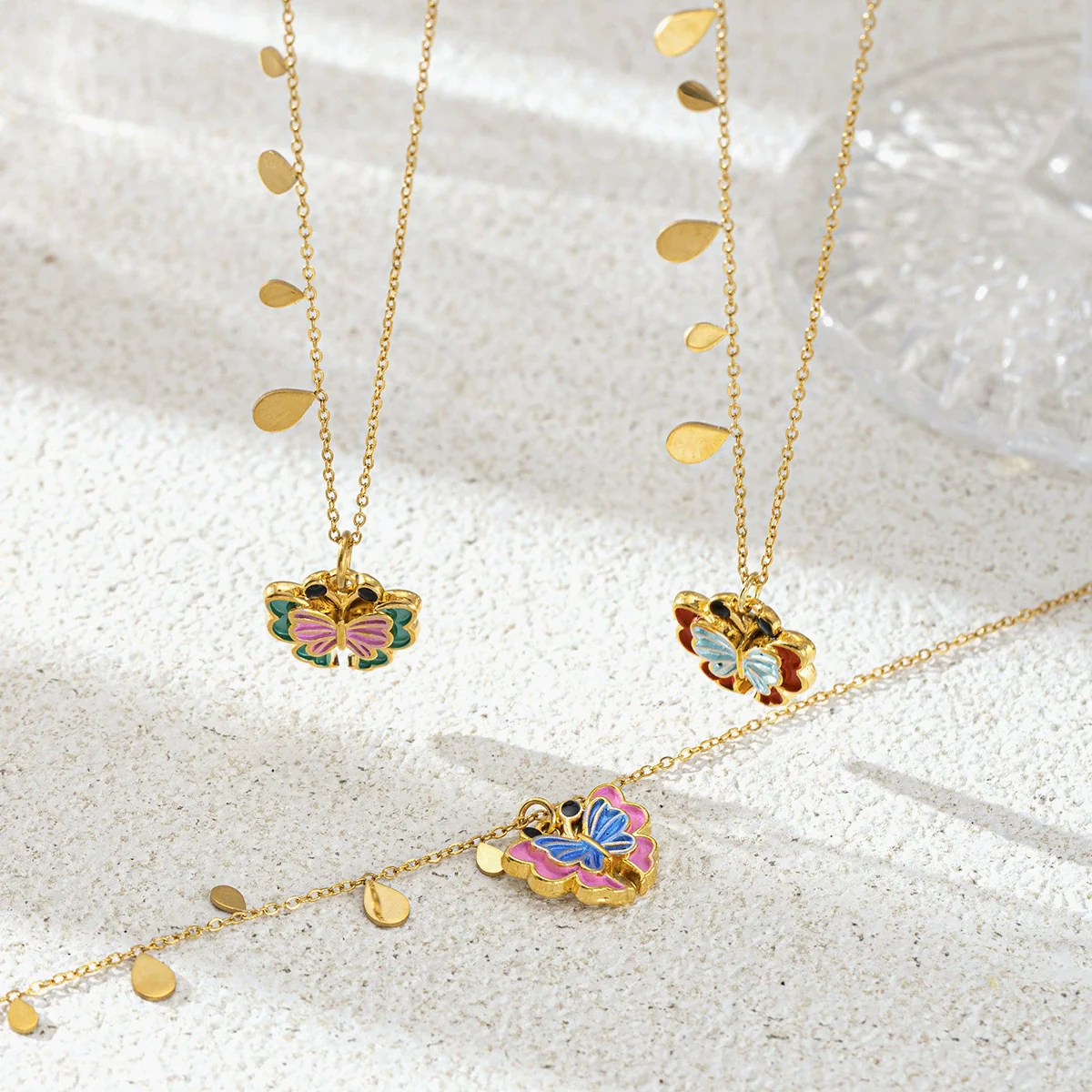 Wholesale Women's Electroplated Stainless Steel And Titanium Steel Butterfly Pendant Sweater Necklace In Light Luxury Niche Style - Image 3