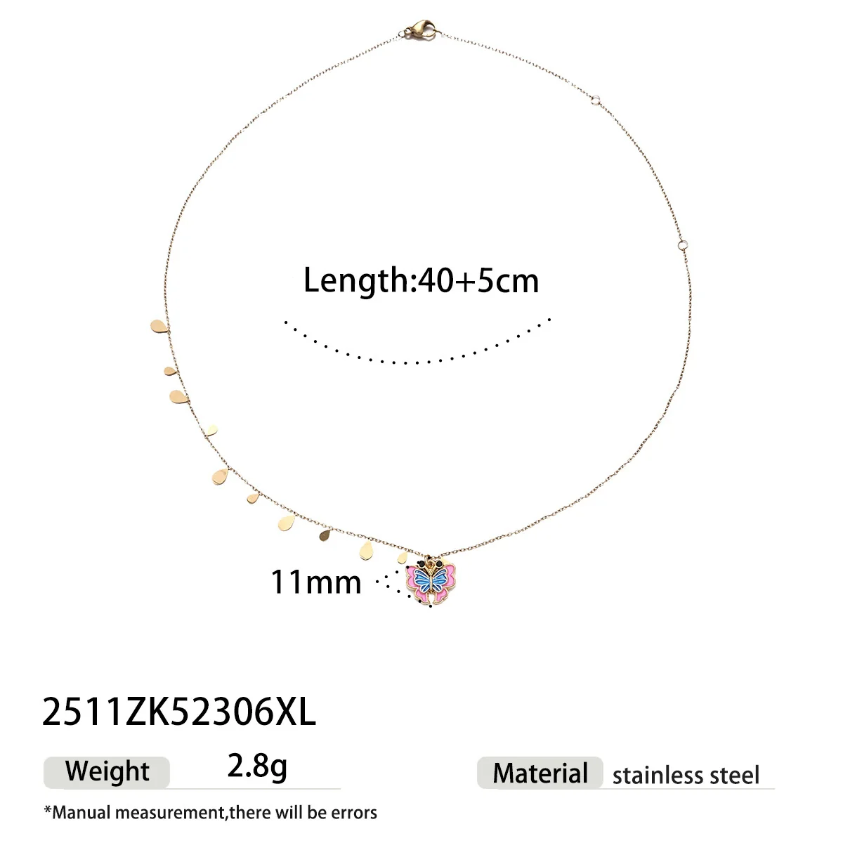 Wholesale Women's Electroplated Stainless Steel And Titanium Steel Butterfly Pendant Sweater Necklace In Light Luxury Niche Style - Image 6