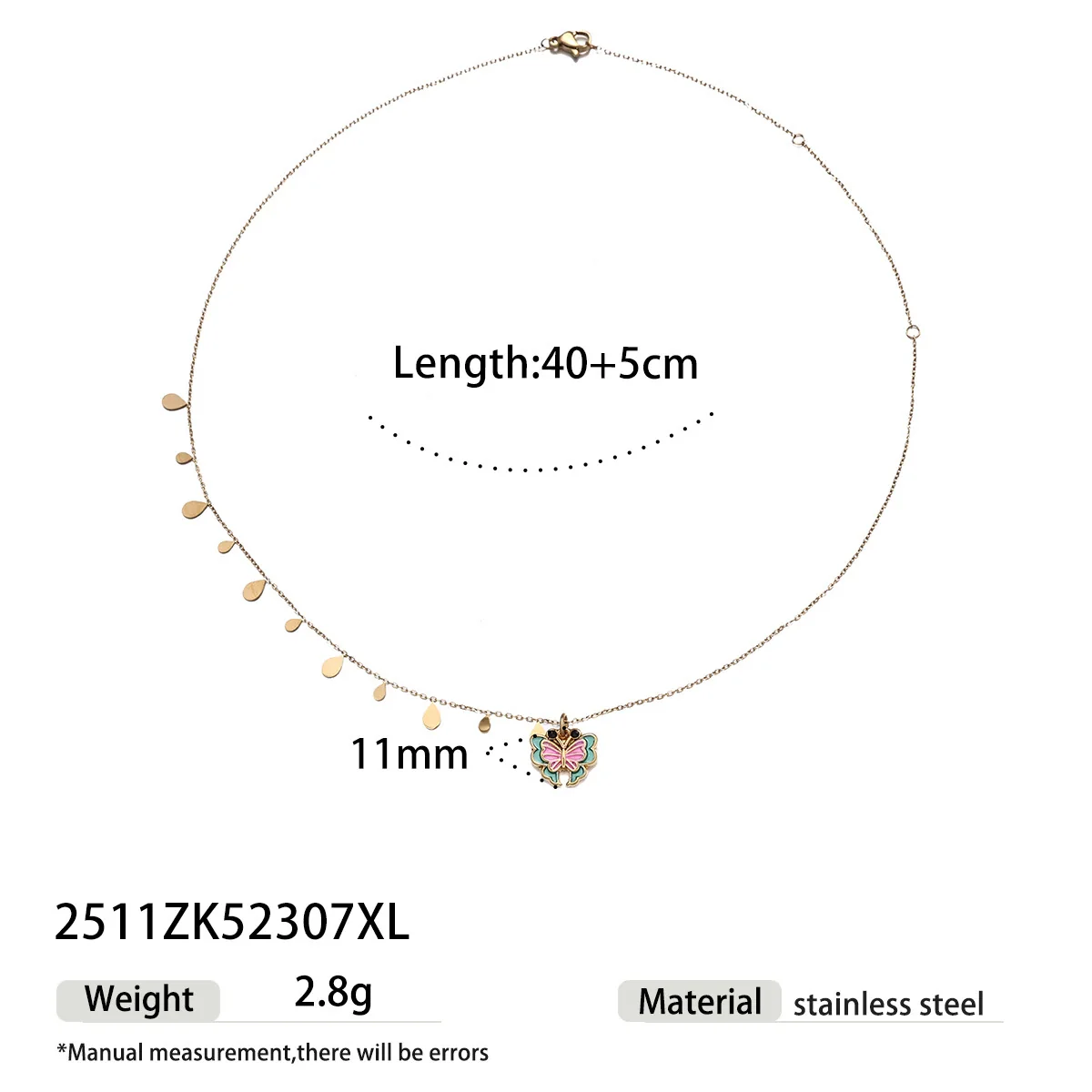 Wholesale Women's Electroplated Stainless Steel And Titanium Steel Butterfly Pendant Sweater Necklace In Light Luxury Niche Style - Image 7