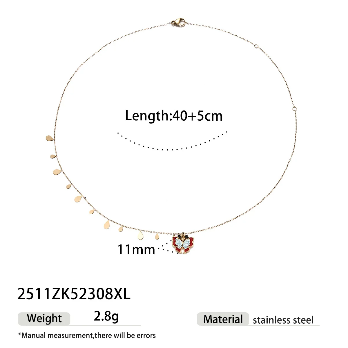 Wholesale Women's Electroplated Stainless Steel And Titanium Steel Butterfly Pendant Sweater Necklace In Light Luxury Niche Style - Image 8