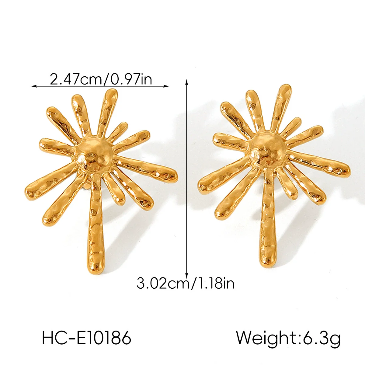 Wholesale Women's Electroplated Stainless Steel Geometric Flower Earrings - Image 17