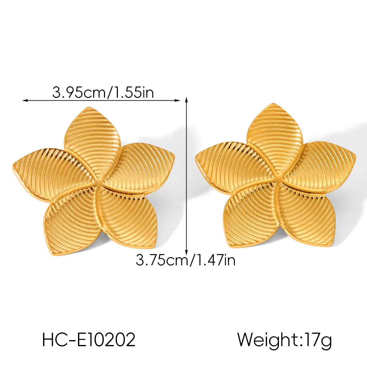 Wholesale Women's Electroplated Stainless Steel Geometric Flower Earrings - Image 18