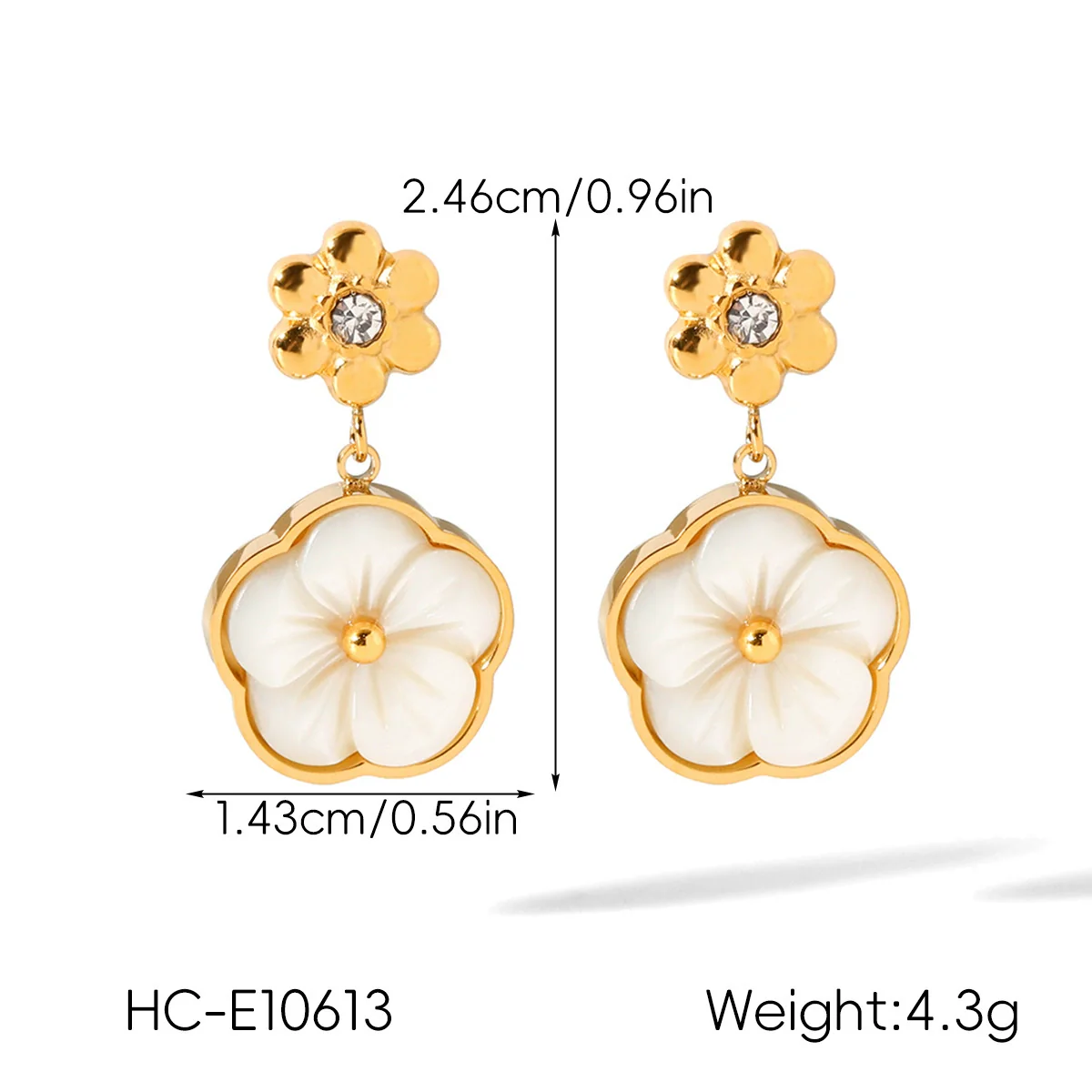 Wholesale Women's Electroplated Stainless Steel Geometric Flower Earrings - Image 21