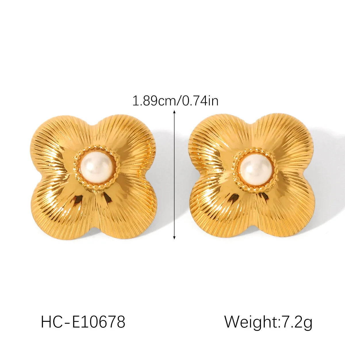 Wholesale Women's Electroplated Stainless Steel Geometric Flower Earrings - Image 22
