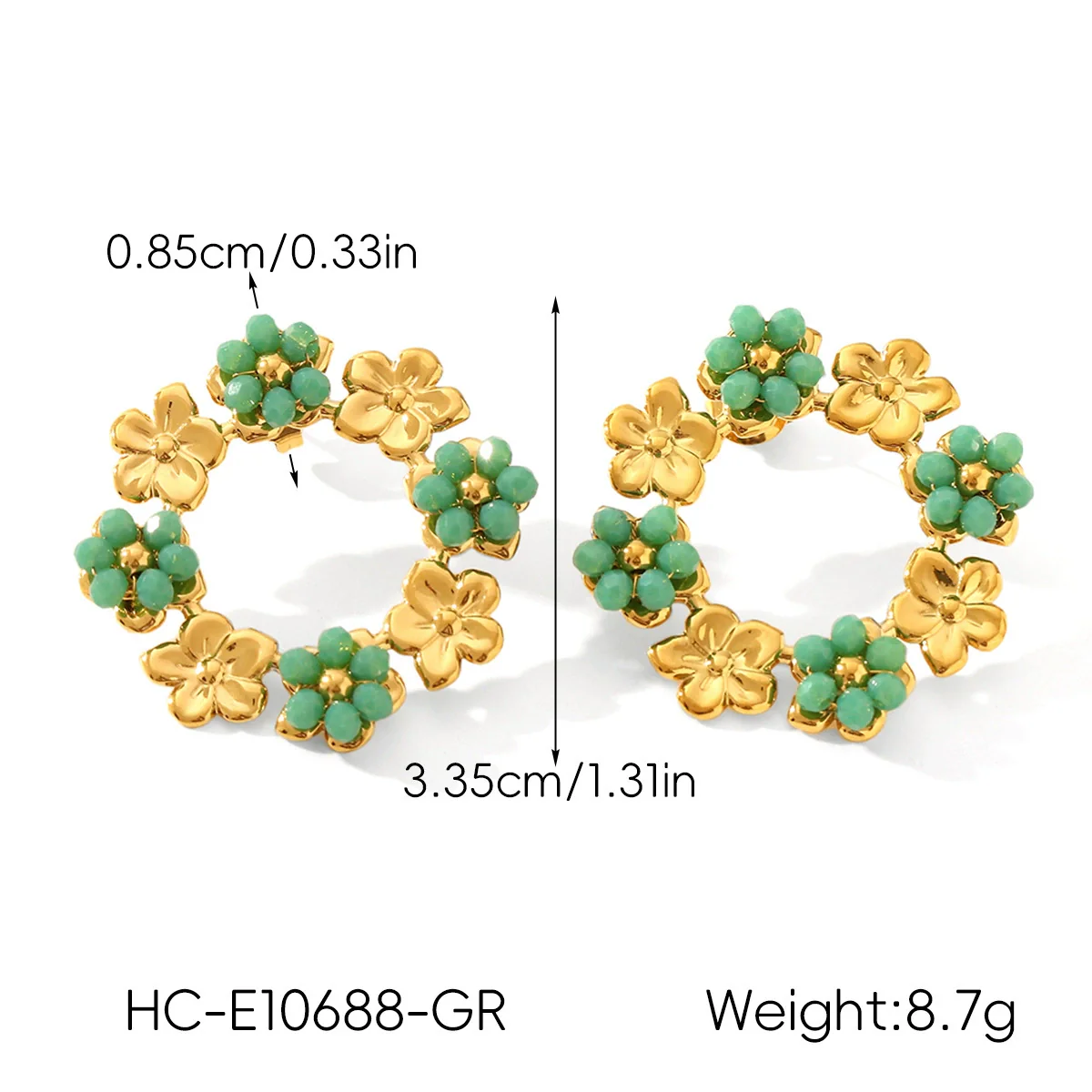 Wholesale Women's Electroplated Stainless Steel Geometric Flower Earrings - Image 24