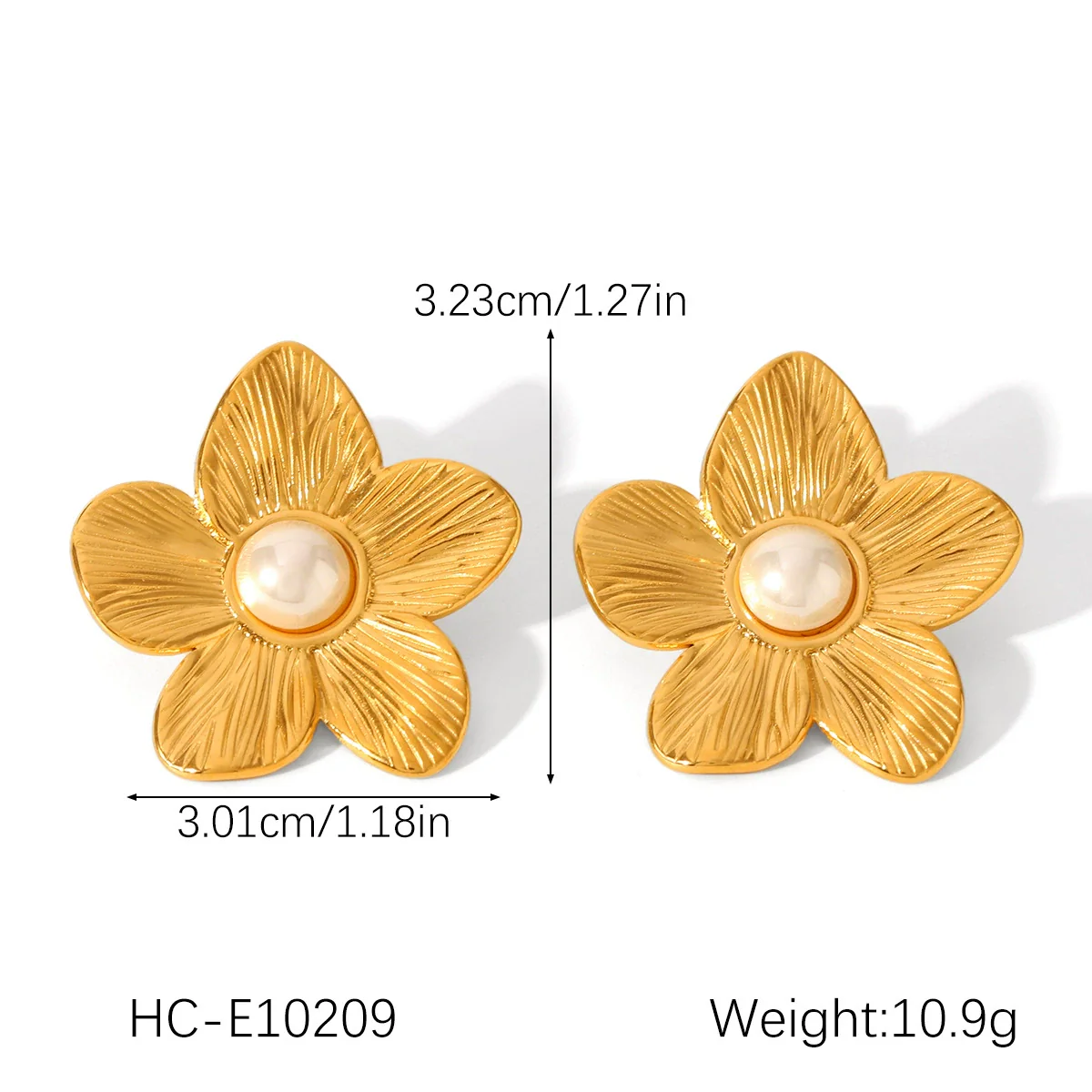 Wholesale Women's Electroplated Stainless Steel Geometric Flower Earrings - Image 8