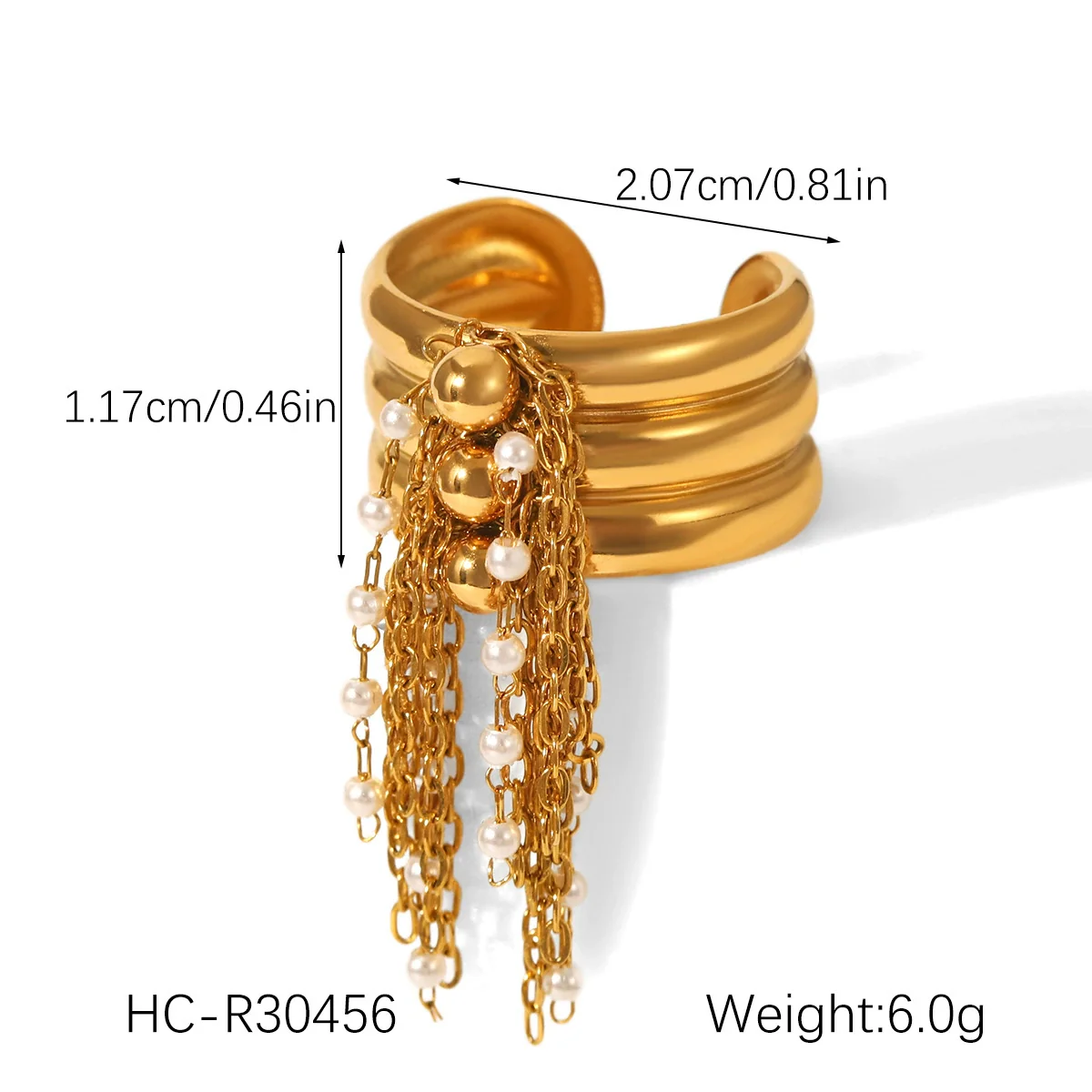 Wholesale Women's Electroplated Stainless Steel Geometric Star Cross Open Ring And Tassel Bracelet - Image 7
