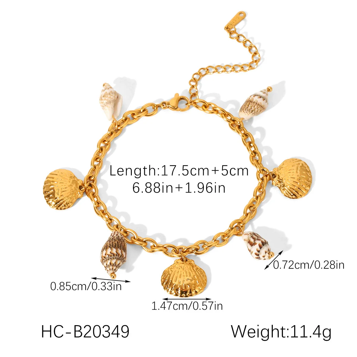 Wholesale Women's Electroplated Stainless Steel Hand Jewelry With Starfish Shell Conch Heart Shape Star Geometric Animals Zodiac Bracelet - Image 9