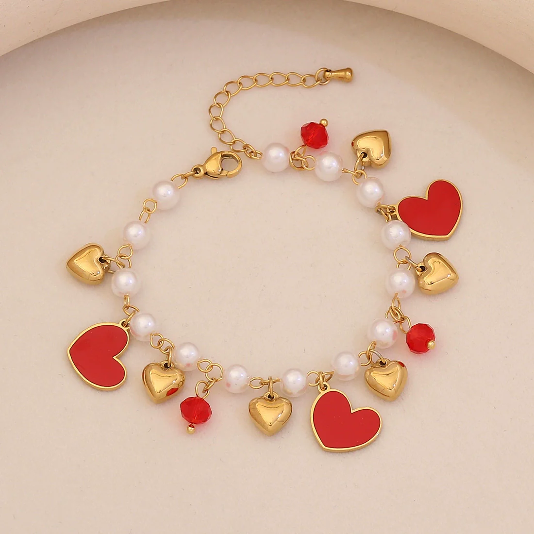 Wholesale Women's Elegant Imitation Pearl Fruit Shaped Stainless Steel Electroplated Bracelet - Image 4