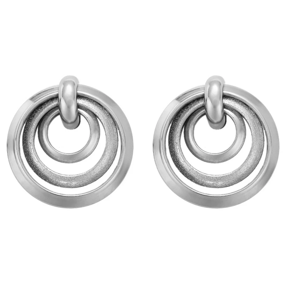 Wholesale Women's Exaggerated Creative Personality Fashion Alloy Inlaid Rhinestone Big Circle Geometric Electroplated Earrings - Image 10