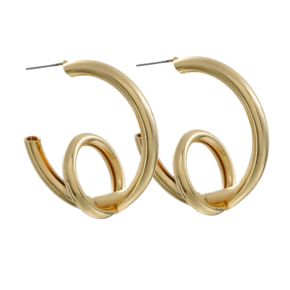 Wholesale Women's Exaggerated Creative Personality Fashion Alloy Inlaid Rhinestone Big Circle Geometric Electroplated Earrings - Image 13
