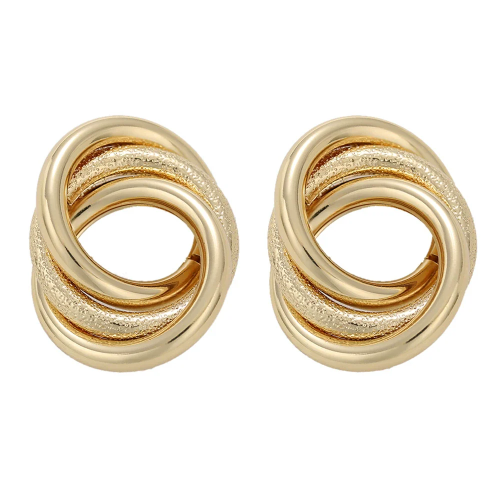 Wholesale Women's Exaggerated Creative Personality Fashion Alloy Inlaid Rhinestone Big Circle Geometric Electroplated Earrings - Image 14