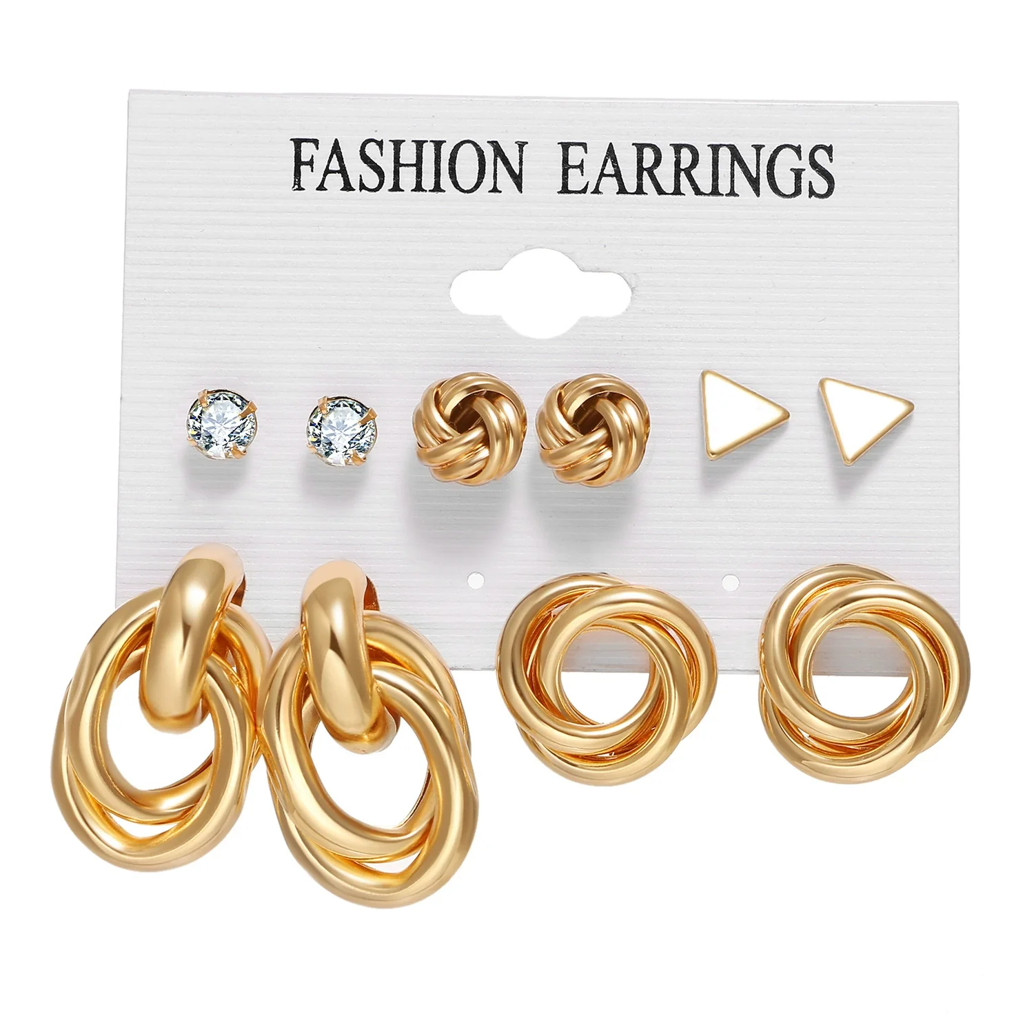 Wholesale Women's Exaggerated Creative Personality Fashion Alloy Inlaid Rhinestone Big Circle Geometric Electroplated Earrings - Image 19