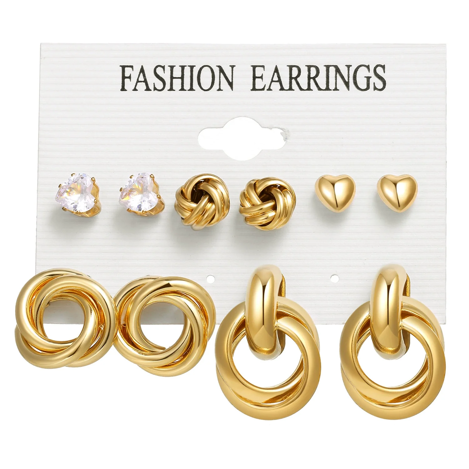 Wholesale Women's Exaggerated Creative Personality Fashion Alloy Inlaid Rhinestone Big Circle Geometric Electroplated Earrings - Image 21