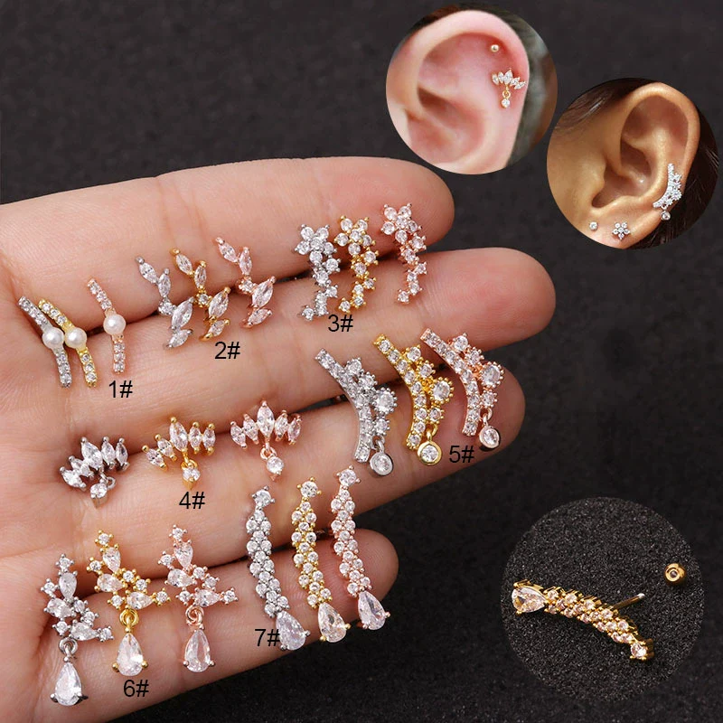 Wholesale Women's Exaggerated Crown Metal Inlaid Zircon Earrings