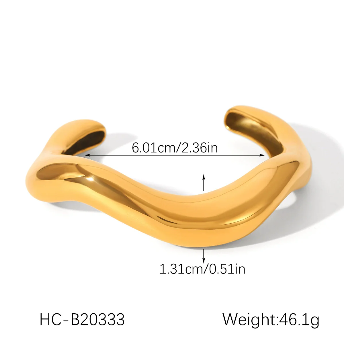Wholesale Women's Exaggerated Gold Electroplated Stainless Steel Open Bracelet Jewelry - Image 11