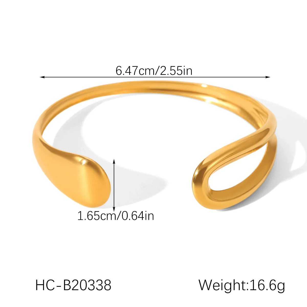 Wholesale Women's Exaggerated Gold Electroplated Stainless Steel Open Bracelet Jewelry - Image 12