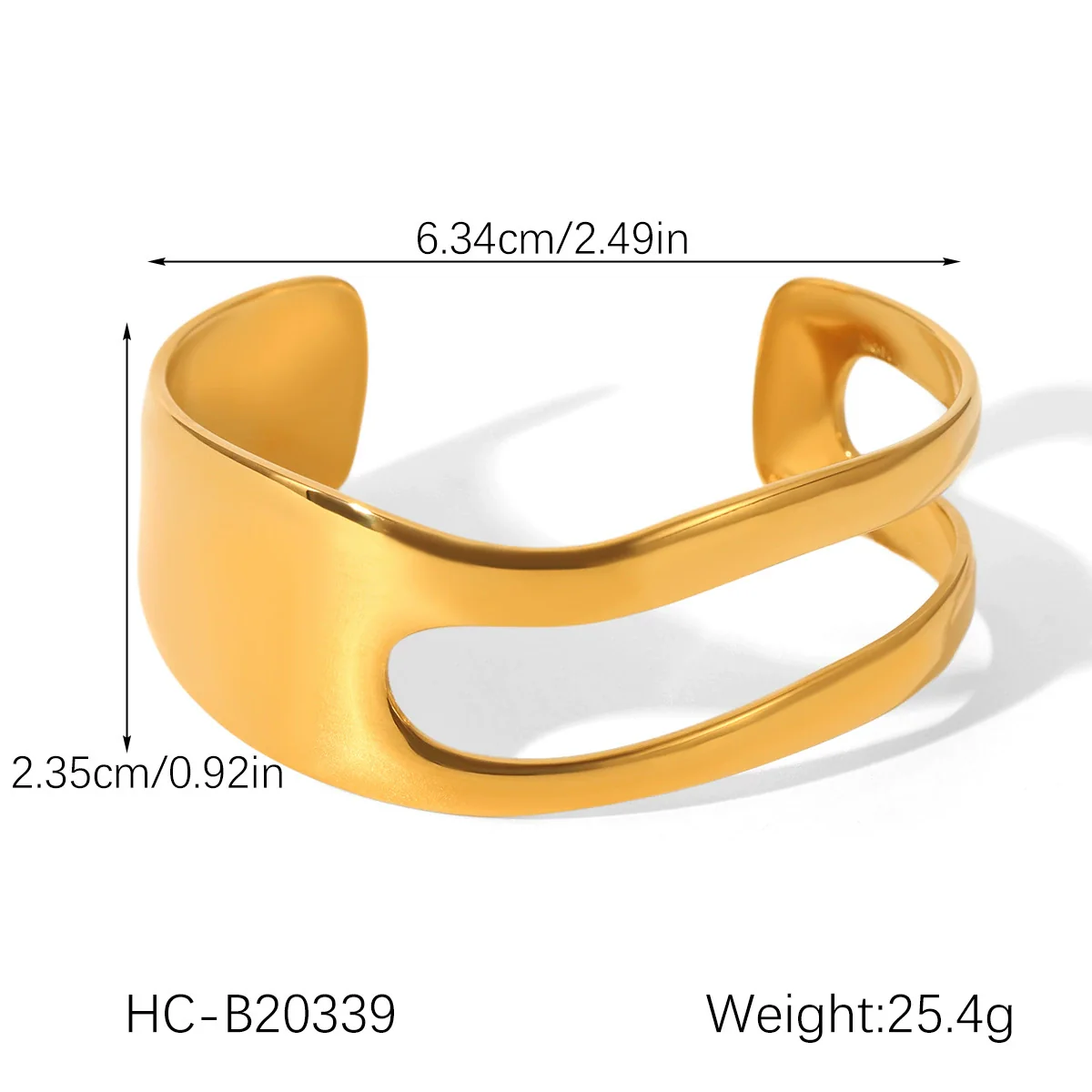 Wholesale Women's Exaggerated Gold Electroplated Stainless Steel Open Bracelet Jewelry - Image 13