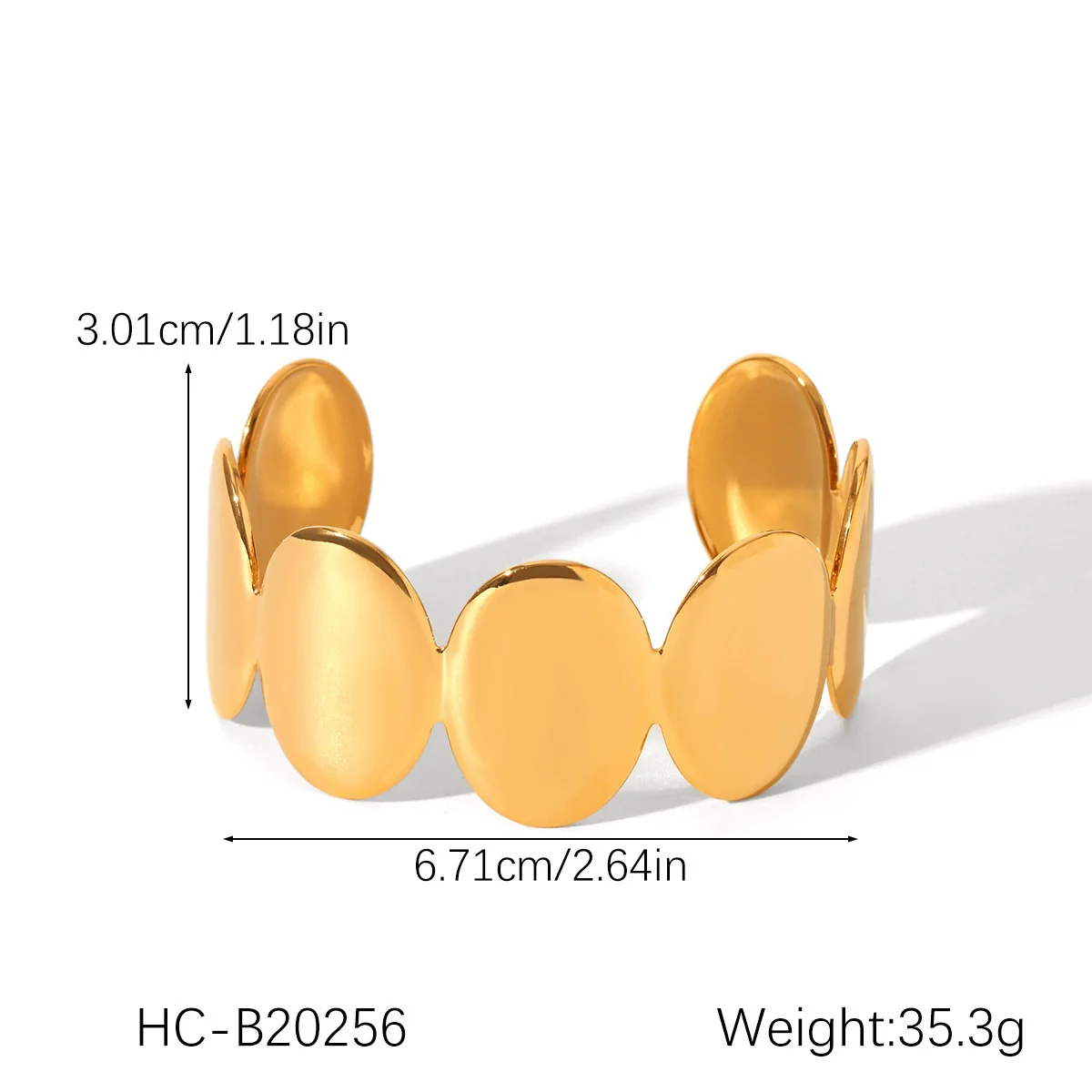 Wholesale Women's Exaggerated Gold Electroplated Stainless Steel Open Bracelet Jewelry - Image 6