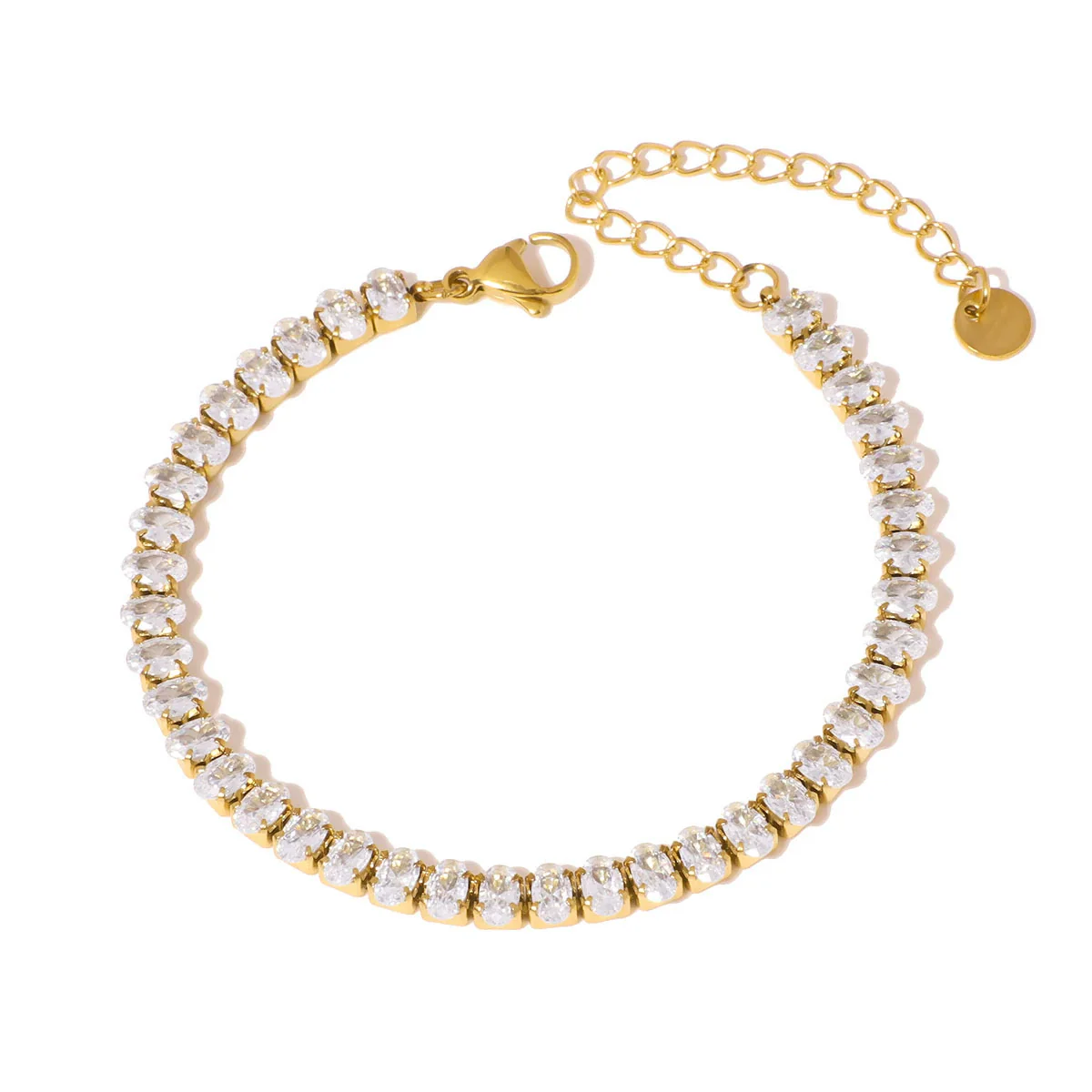 Wholesale Women's Exquisite Light Luxury Highend Electroplated Stainless Steel And 18K Heart Shape And Geometric Bracelet With Inlaid Zircon Design - Image 5