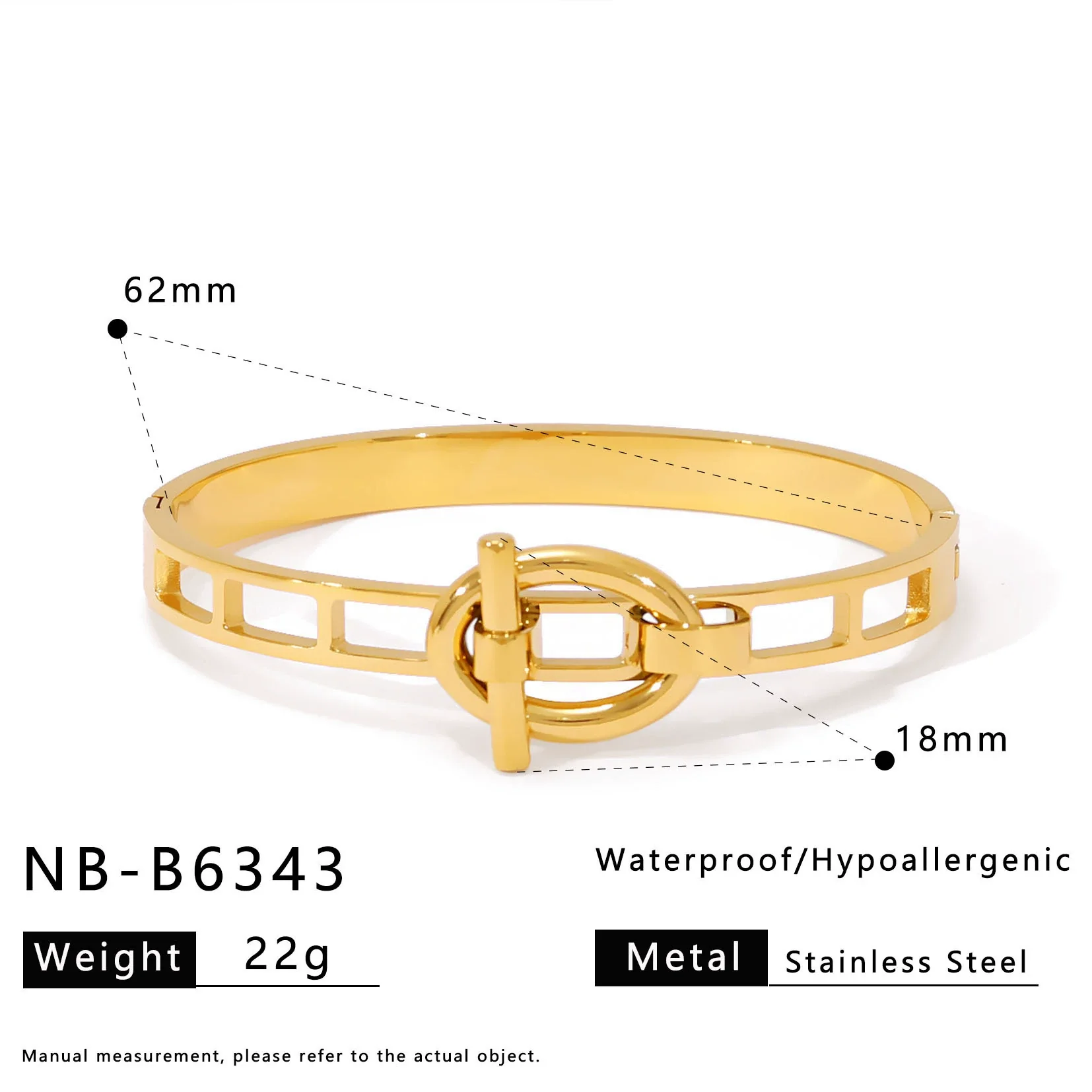 Wholesale Women's Exquisite Light Luxury Highend Electroplated Stainless Steel And 18K Heart Shape And Geometric Bracelet With Inlaid Zircon Design - Image 7