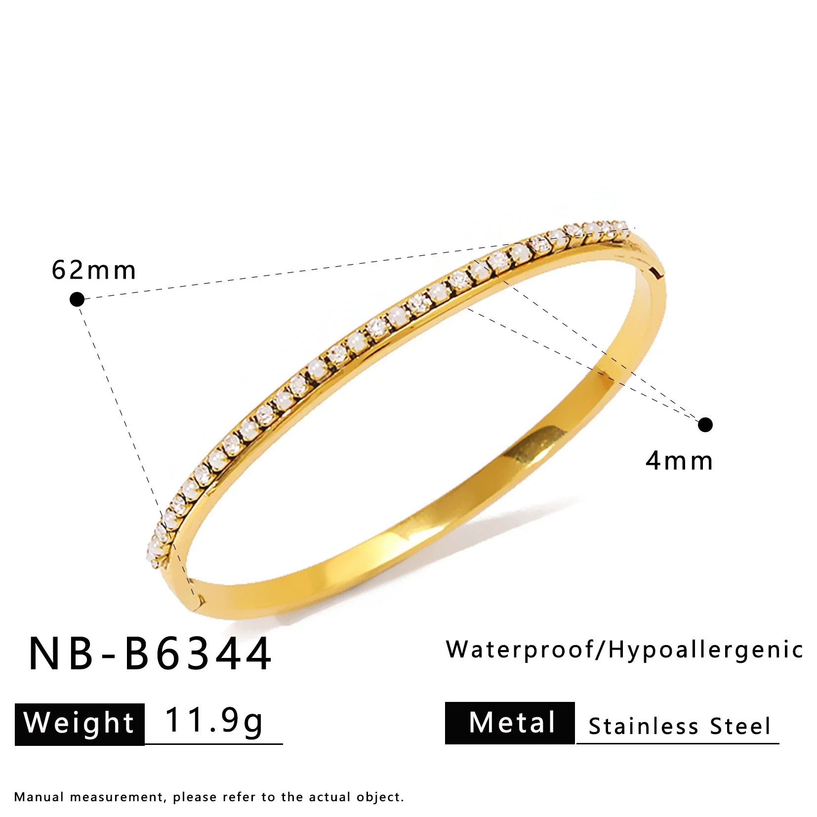 Wholesale Women's Exquisite Light Luxury Highend Electroplated Stainless Steel And 18K Heart Shape And Geometric Bracelet With Inlaid Zircon Design - Image 8