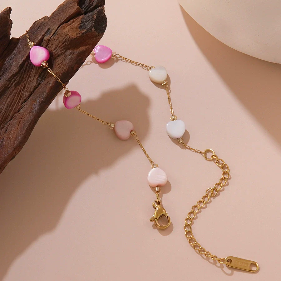 Wholesale Women's Fairy Style Heart Water Drop Bell Pattern Stainless Steel Electroplated Necklace Bracelet Jewelry Set - Image 4