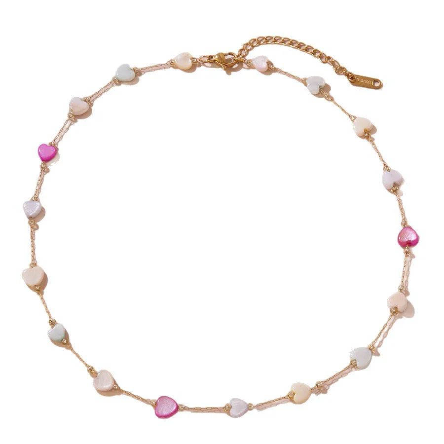 Wholesale Women's Fairy Style Heart Water Drop Bell Pattern Stainless Steel Electroplated Necklace Bracelet Jewelry Set - Image 5