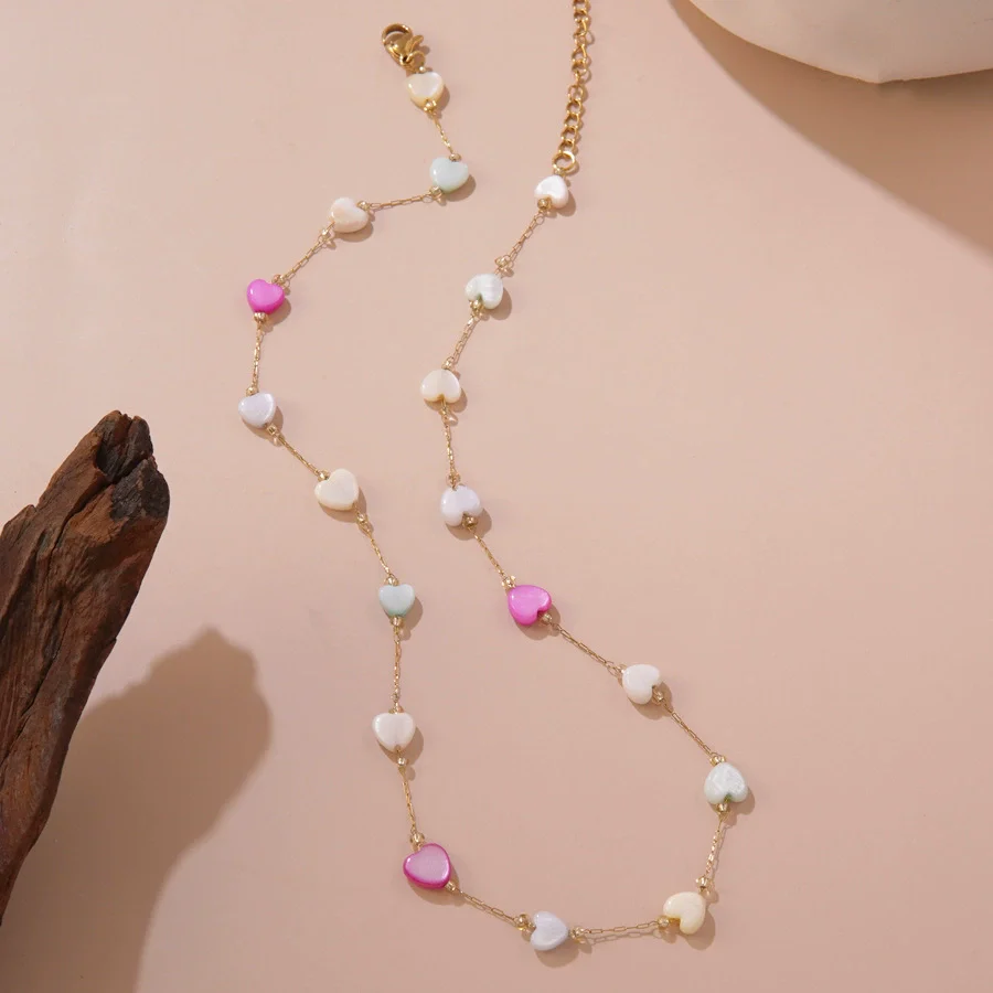 Wholesale Women's Fairy Style Heart Water Drop Bell Pattern Stainless Steel Electroplated Necklace Bracelet Jewelry Set - Image 7