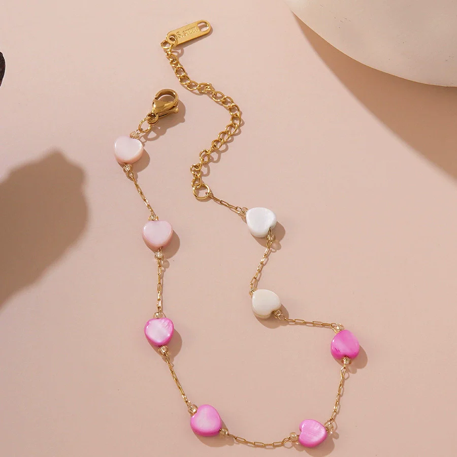 Wholesale Women's Fairy Style Heart Water Drop Bell Pattern Stainless Steel Electroplated Necklace Bracelet Jewelry Set - Image 8