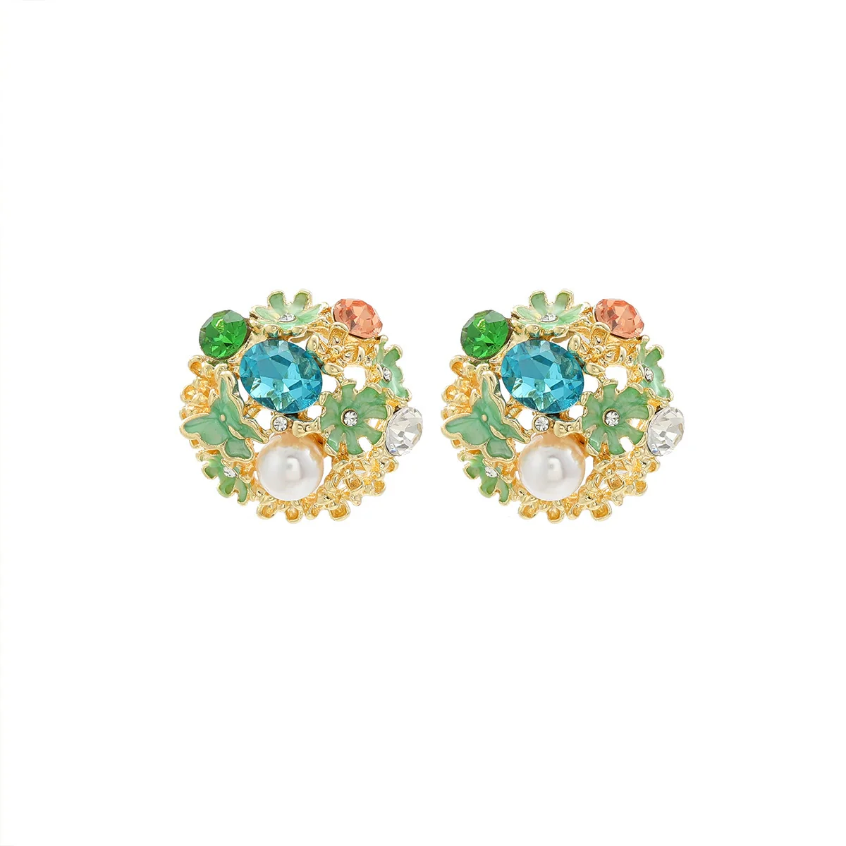 Wholesale Women's Fashion Earrings With Rhinestone And Diamondset Flower Design - Image 5