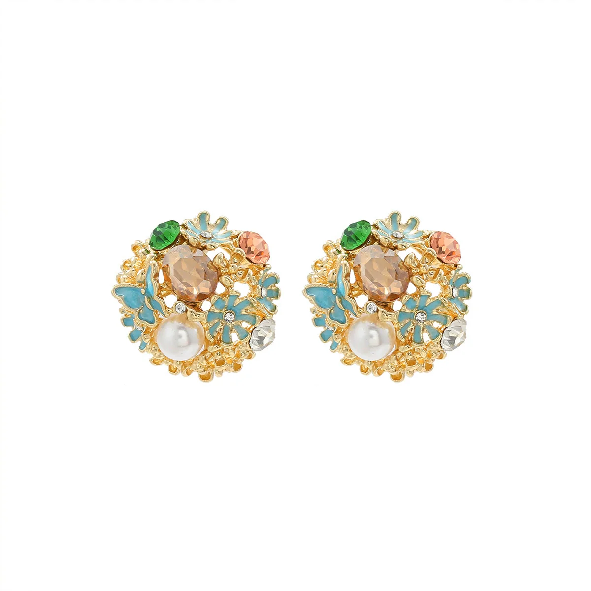 Wholesale Women's Fashion Earrings With Rhinestone And Diamondset Flower Design - Image 8