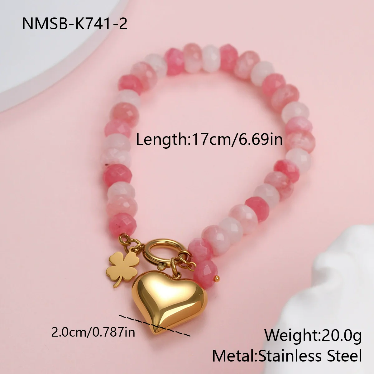 Wholesale Women's Fashion Elegant Geometric Stainless Steel 18K Gold Plated Necklace And Bracelet - Image 7