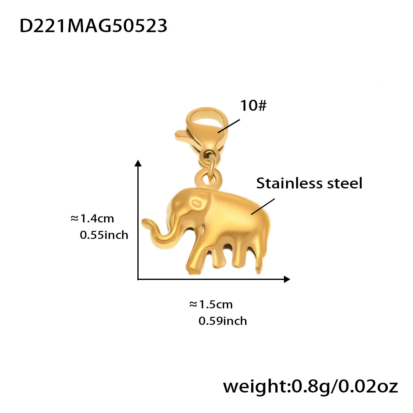 Wholesale Women's Fashion Elephant Fourleaf Flower Geometric Ferris Wheel Stainless Steel Electroplated Pendant Bracelet - Image 8