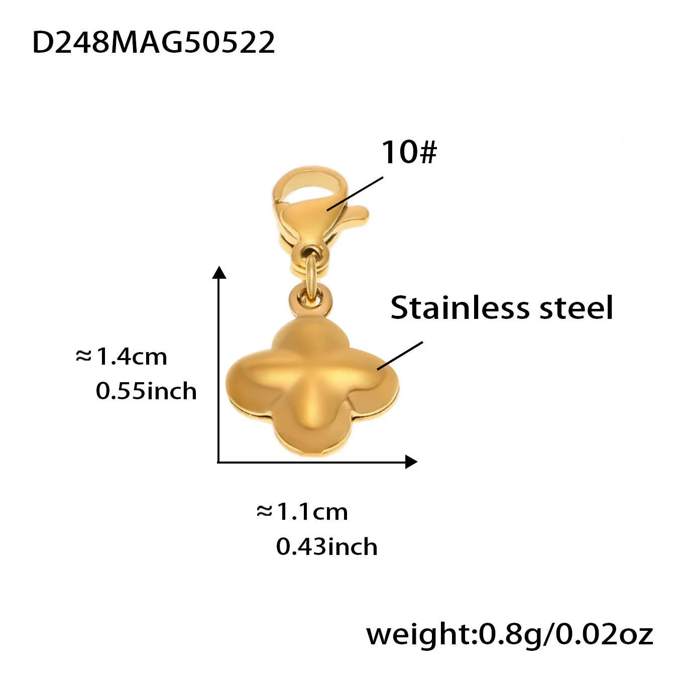 Wholesale Women's Fashion Elephant Fourleaf Flower Geometric Ferris Wheel Stainless Steel Electroplated Pendant Bracelet - Image 9