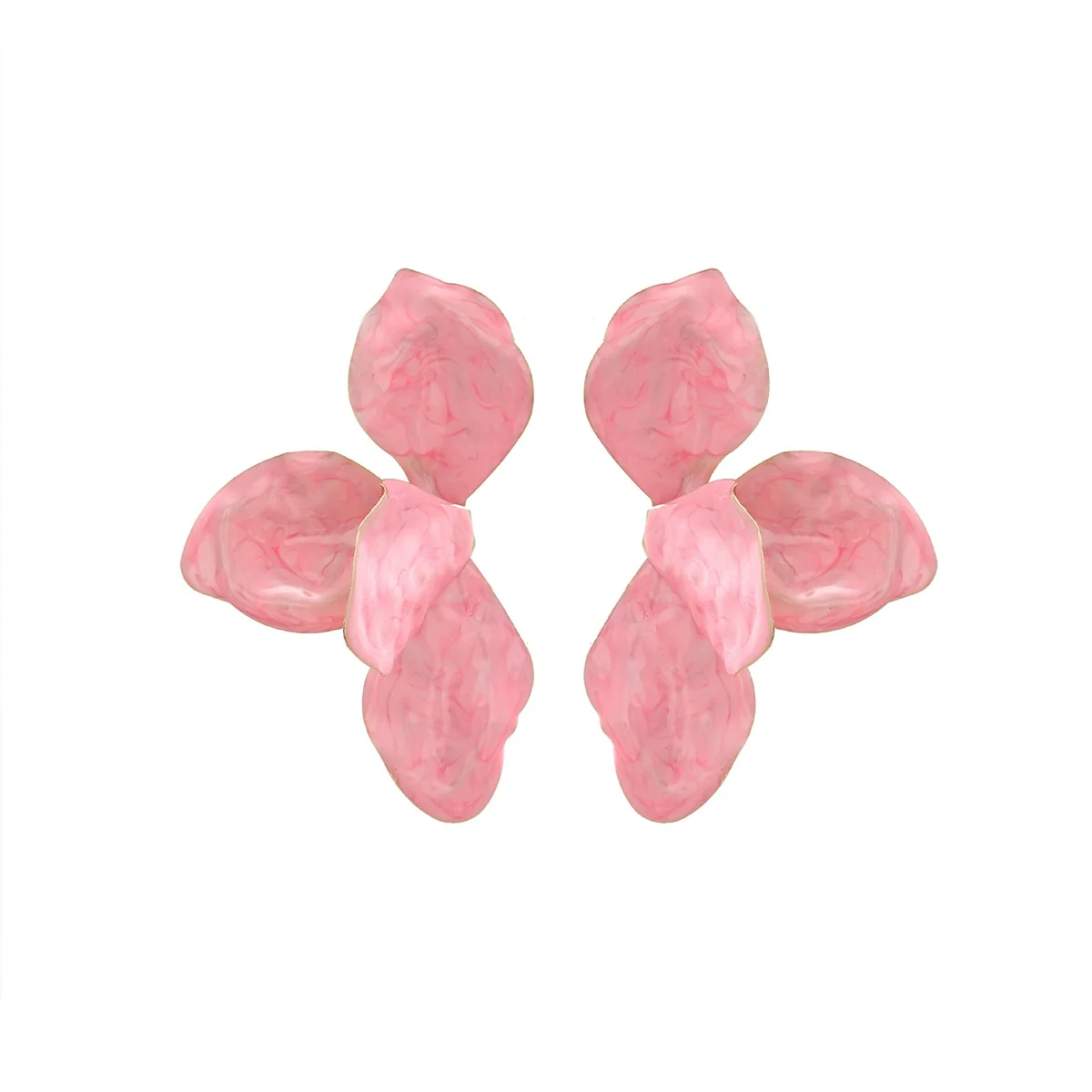 Wholesale Women's Fashion Exaggerated Zinc Alloy Flower Petal Dripping Oil Earrings - Image 8
