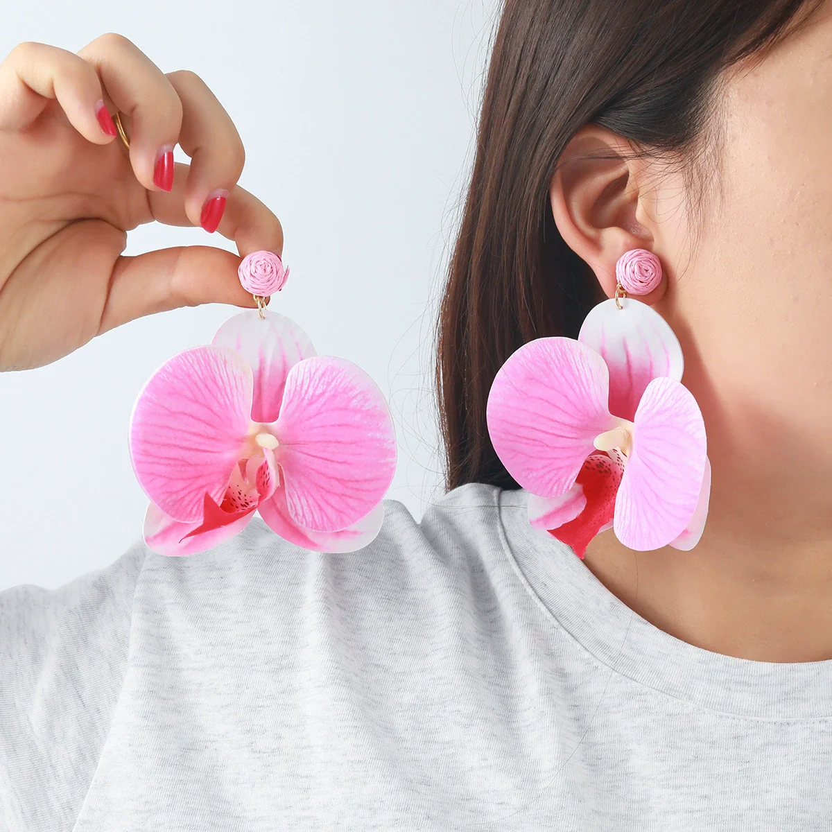 Wholesale Women's Fashion Flower Shape Zinc Alloy Electroplated Earrings - Image 4