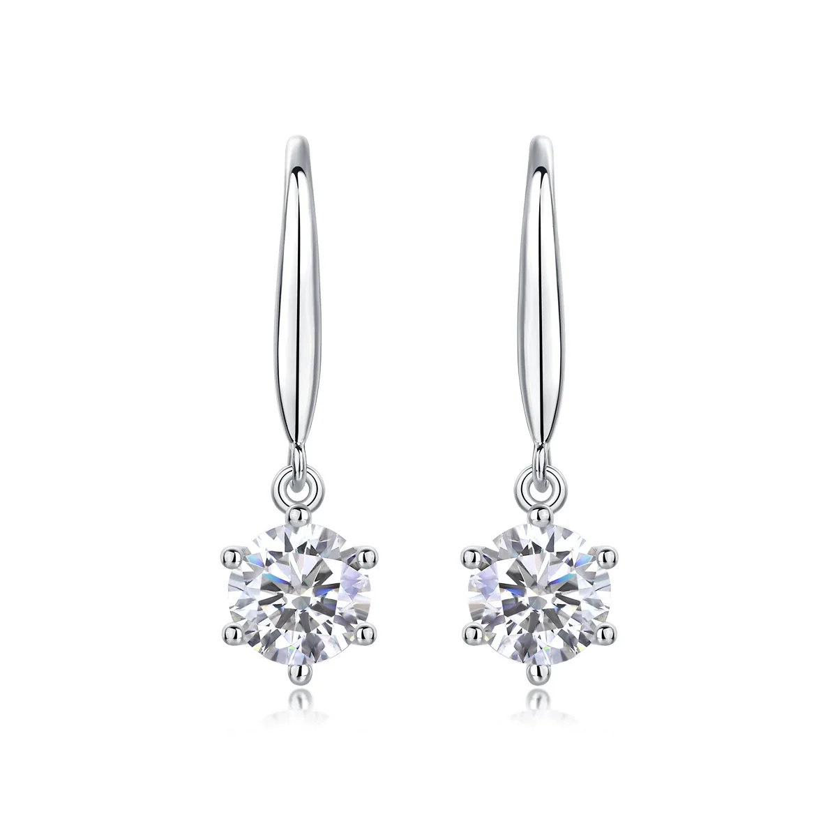 Wholesale Women's Fashion Geometric 925 Silver Earrings Set With Moissanite