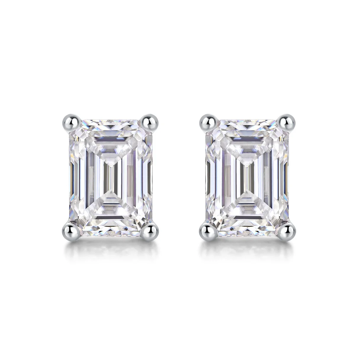 Wholesale Women's Fashion Geometric 925 Silver Moissanite Inlaid Ear Studs - Image 3