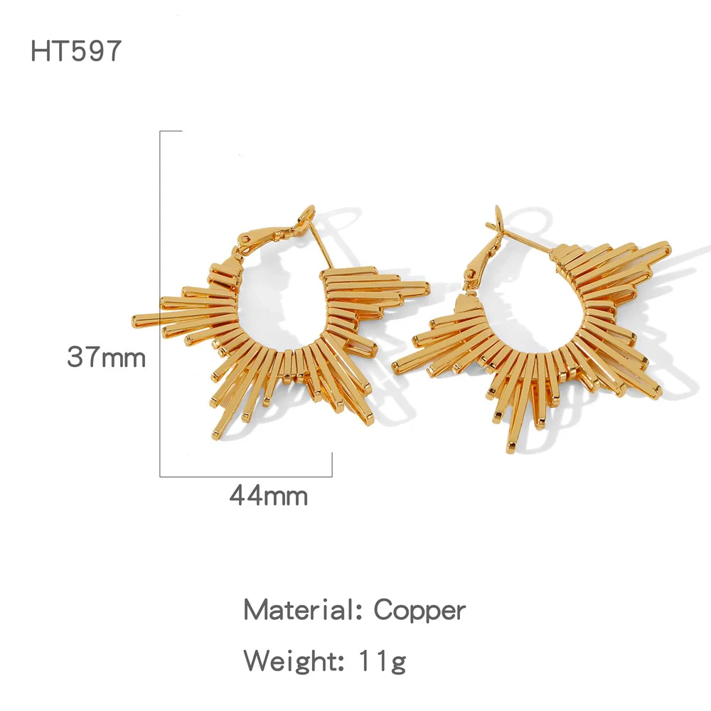 Wholesale Women's Fashion Geometric Copper Electroplated Earrings - Image 10